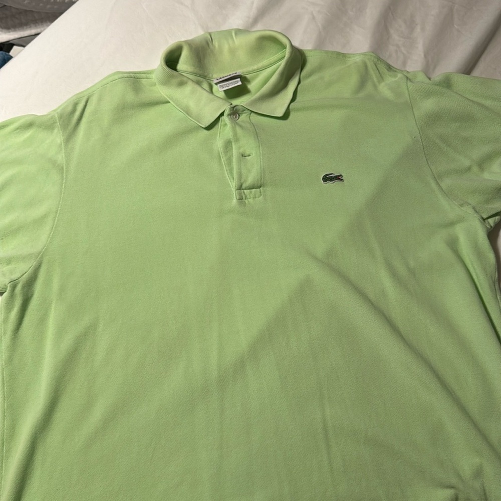 Lacoste mens lime polo. French size 8. 100% cotton